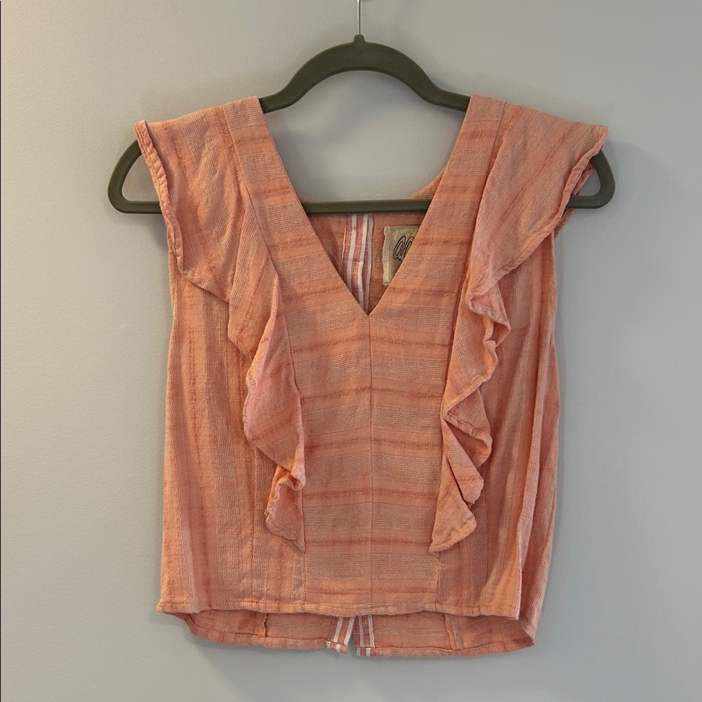 Ace & Jig Coral Ruffle V-Neck Blouse
